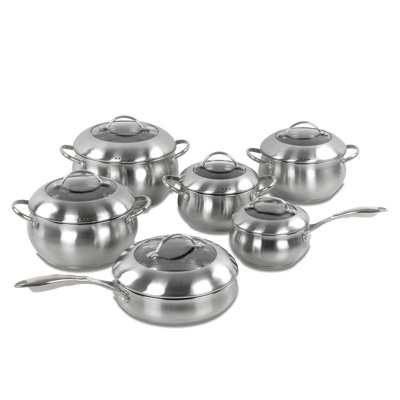 SQ Professional Lustro Apple 12 - Piece Stainless Steel (18/10) Cookware Set