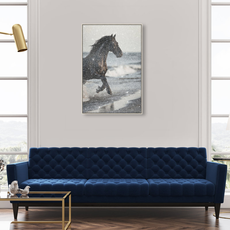 Void Runner I Print by Oliver Gal, 25"H x 37"W, Silver Floater Frame