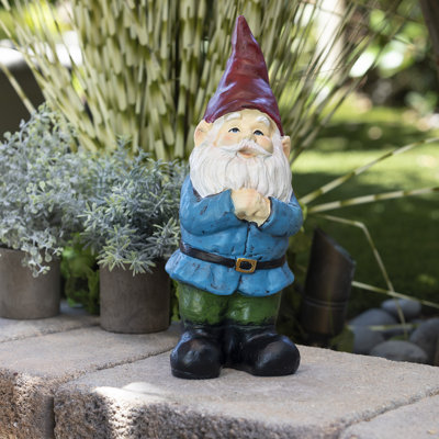 Grande statue de jardin nain d'extérieur classique 12 po Nyla