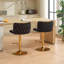 Ensemble de 2 tabourets pivotants à hauteur réglable avec revêtement en velours classique et dossier complet pour bistro et îlot de cuisine-990164843