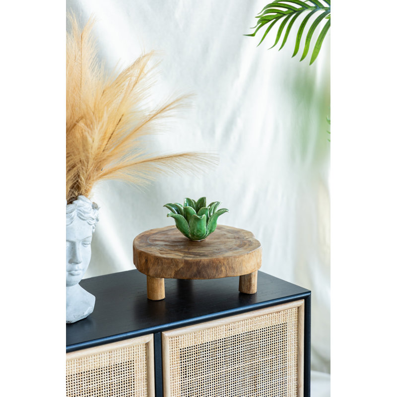 Teak 2 Piece Coffee Table Tray Set, Brown