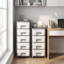 Organiseur de rangement compact en plastique avec 4 tiroirs et table d'appoint