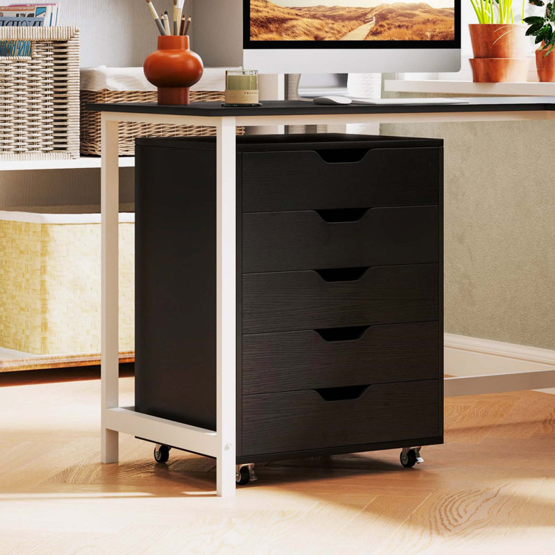 Izmir 5 -Drawer File Cabinet, Black