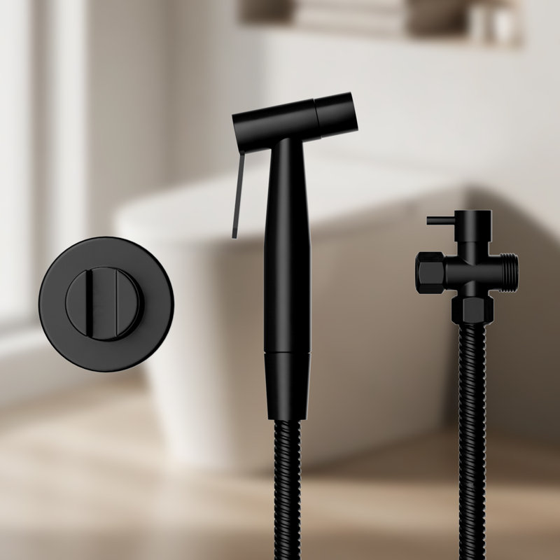 Robinet de toilette mural pour bidet, Noir mat