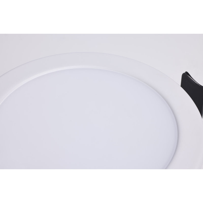 10 Watt LED Fire Rated 4 Inch Direct Wire Slim Fit Flat Face Downlight Round Shape White Finish CCT Selectable 120-277 Volts 0-10V Dimmable
