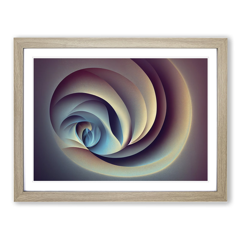 Tremendous Abstract Fractals - Single Picture Frame Print, 46cm H x 64cm W x 2cm D, Oak