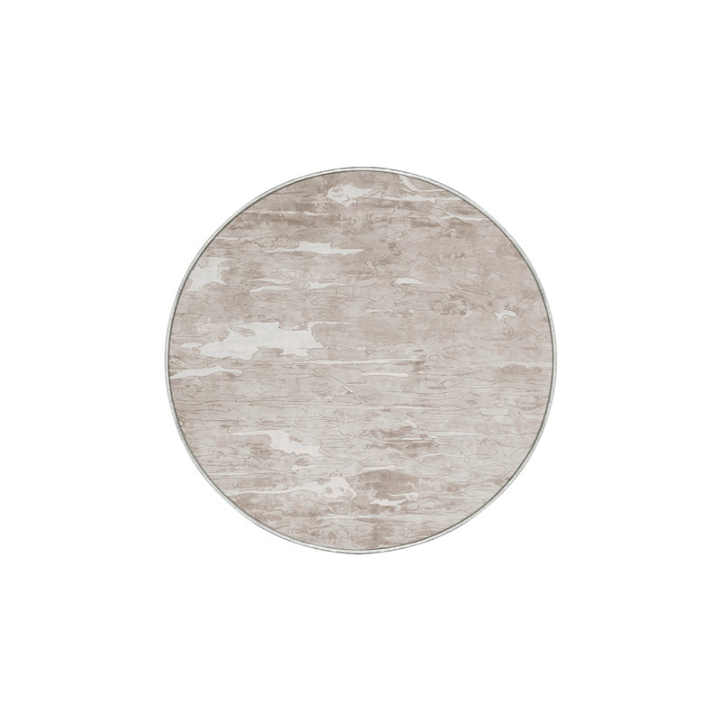 Tapis beige lavable à la machine GSIX03621, Rond 8 pi