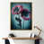 Toile avec cadre flottant or