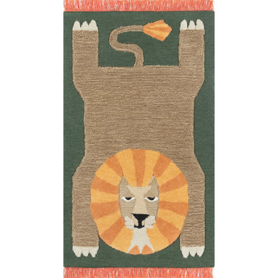 Tapis vert en laine touffeté à la main Castille