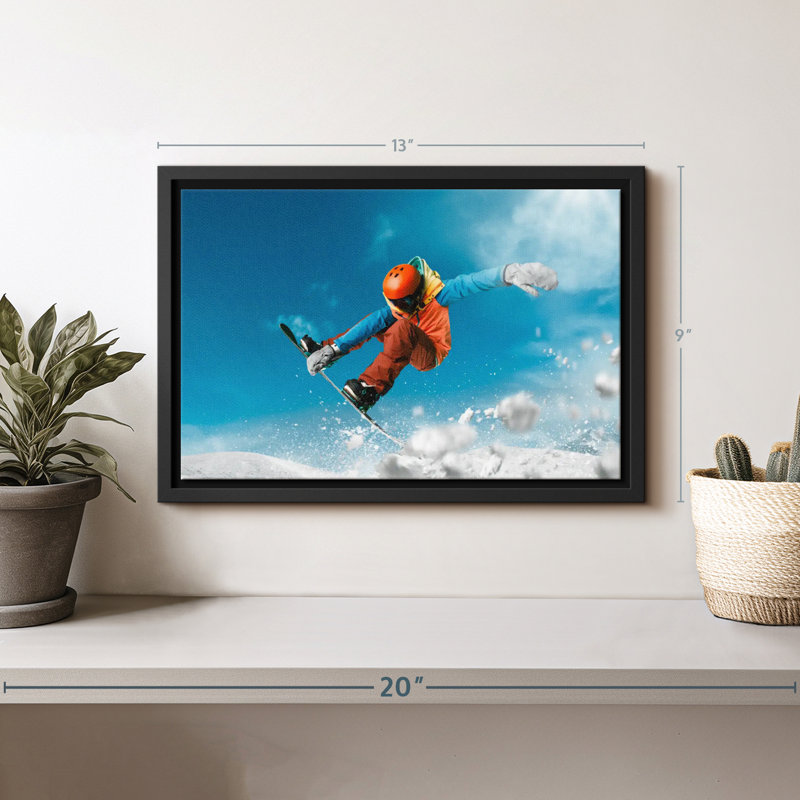 Impression sur toile Snowboard Grab, H 9 po x l 13 po