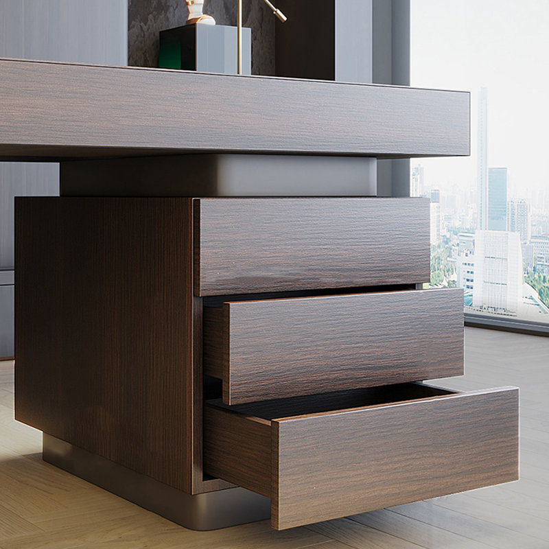 Bureau à tiroirs de rangement moderne et minimaliste, H 29,53 po x l 86,61 po x P 27,56 po