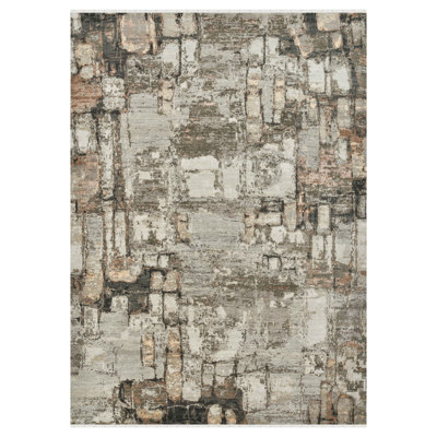 Niemeyer Modern Hand-Knotted Platinum Area Rug
