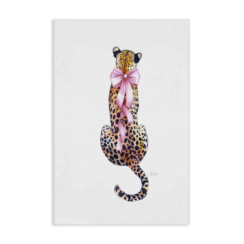 Poised in Pink Cheetah Canvas, design par Shelly Craig, H 45 po x l 30 po