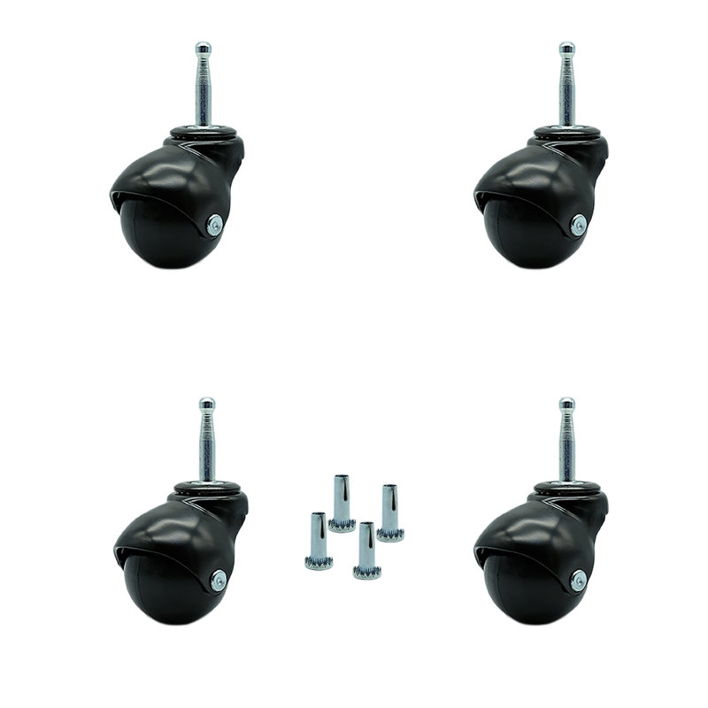 Thermoplastic Rubber Caster, Gloss Black