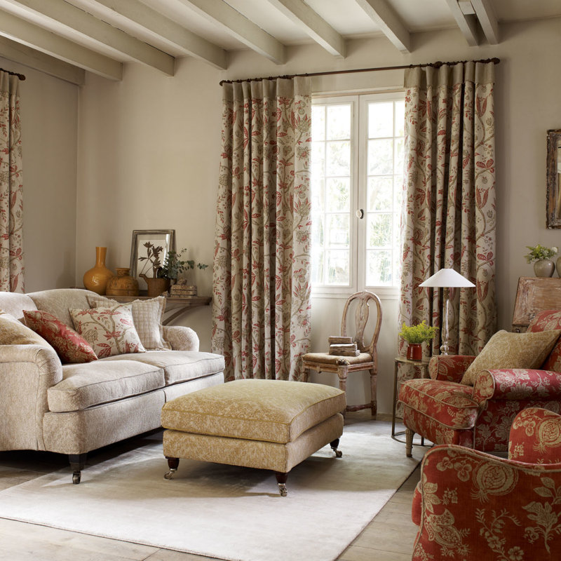Solaine Fabric, Russet/Cream