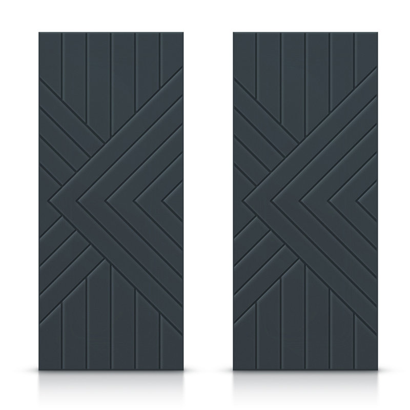 Portes de placard coulissantes sans quincaillerie d'installation, 48 po x 80 po, Gris anthracite