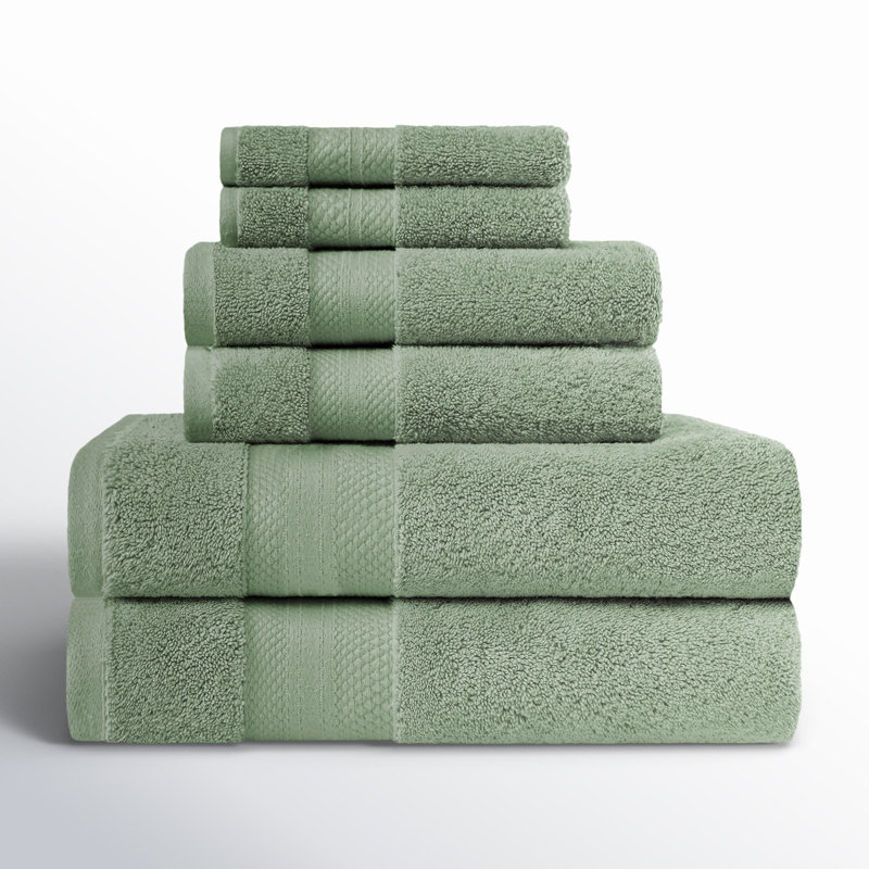 Finnian Plush Heavyweight, 100% Turkish Towel Collection, Olive Green, 6 Piece Towel Set