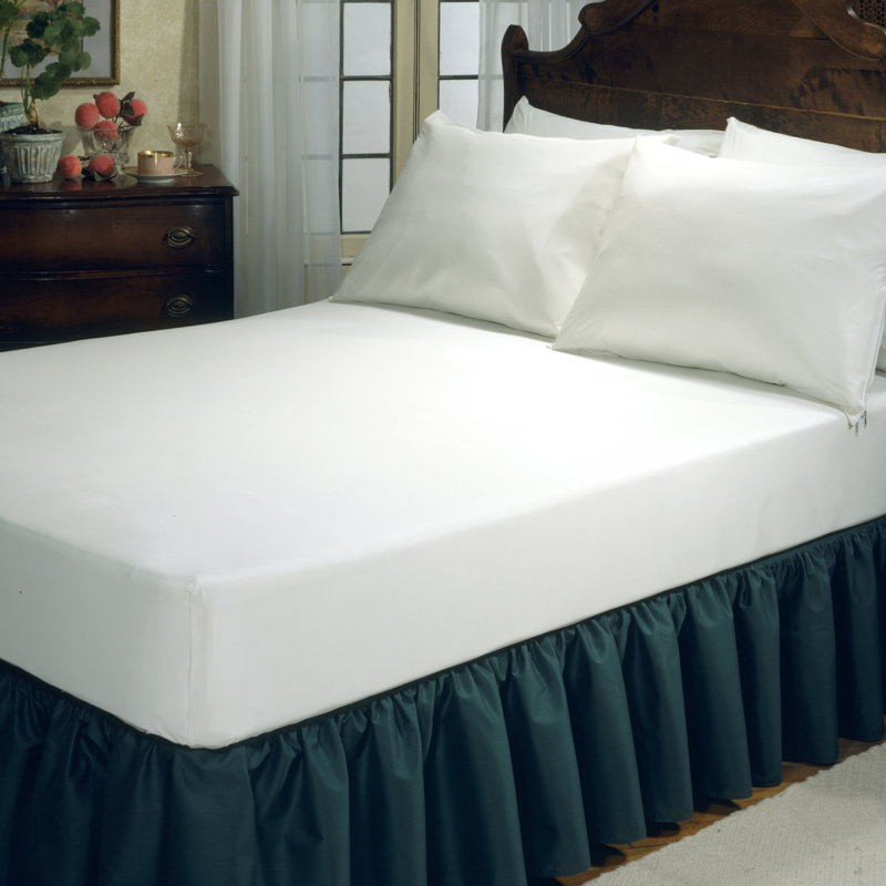 Queen White Waterproof Vinyl Fitted Mattress Protector