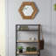 Miroir hexagonal avec cadre en bois-676419337