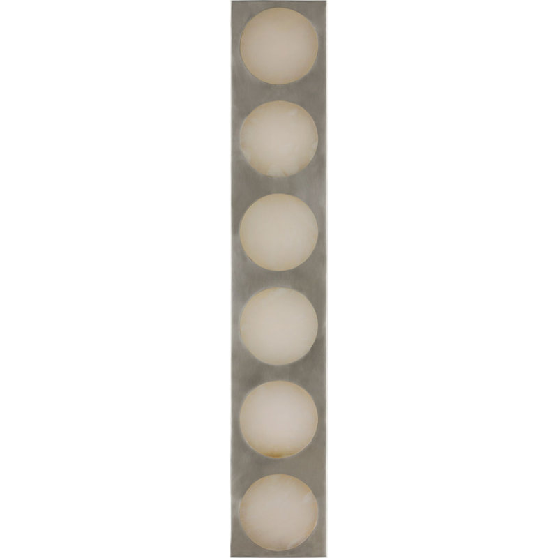 Dichotomy Sconce with Alabaster, 6 Lights, 27" H x 4.5" W x 0.75" D, Pewter
