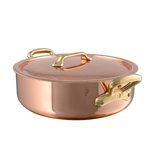 Mauviel M'heritage 200 B Rondeau With Lid, Brass Handles, 5-Qt