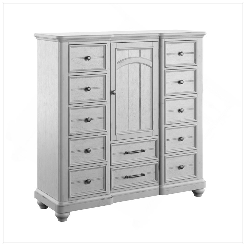 Commode principale 12 tiroirs grise avec armoire
