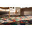 Colorful Antique Square American Folk Art Crazy Quilt Pattern Hooked Rug