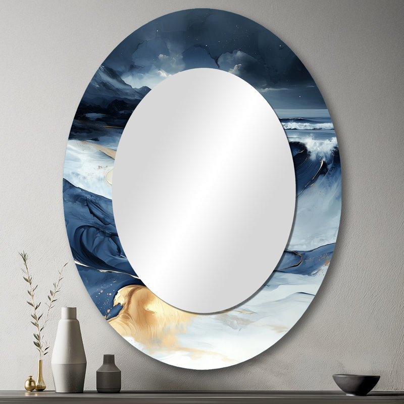 Miroir mural Moonlight Beach II - Bleu, 43 po x 33 po