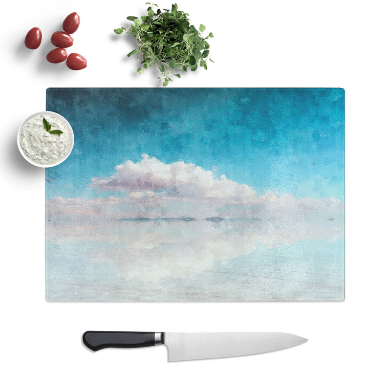 Tempered Glass Salar De Uyuni Salt Flat in Bolivia Abstract Chopping Board, 28.5 cm x 39 cm