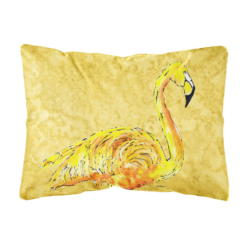 Coussin intérieur/extérieur jaune flamant rose