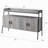 Grey Oak And Black 4-Door Tv Stand