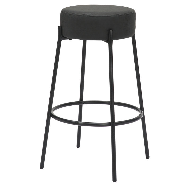 Rogina Upholstered Counter Stool, Dark Grey