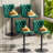 Modern Upholstered Black Swivel Velvet Bar Stools (Set of 4)-968169769-959676528