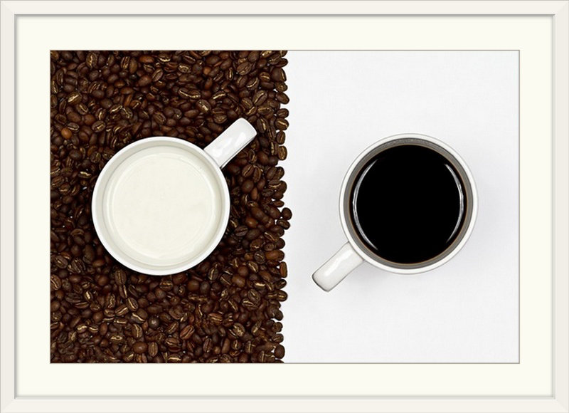 « yin et yang » par gert lavsen, reproduction de photo, H 20 po x l 26 po x P 1 po, Cadre blanc