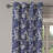 East Urban Home Tulips Grommet Curtain Decorative 2-Panel Window Drapes, 50", Navy Blue and Cream-106353804