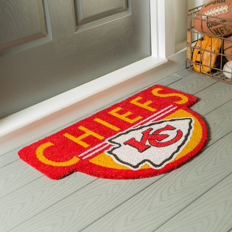NFL Shaped Coir Outdoor Welcome Mat,  Chiefs