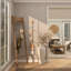 Décoration murale blanche en bois blanc avec des rames et des rayures