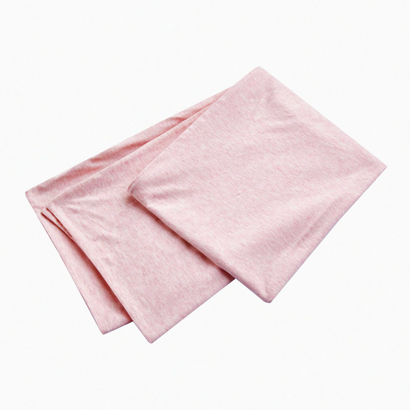 Luxury Jersey Cotton Body Pillow Cover - Soft & Fuzzy Long Pillow Case with Zipper Closure - Knitted Cotton Pillowcase in Baby Pink