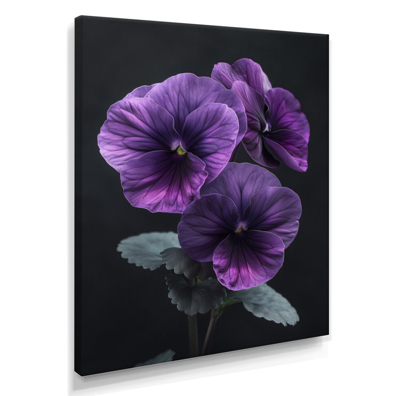 «Roush - Pansies», reproduction d'art murale, Toile tendue, H 12 po x l 20 po