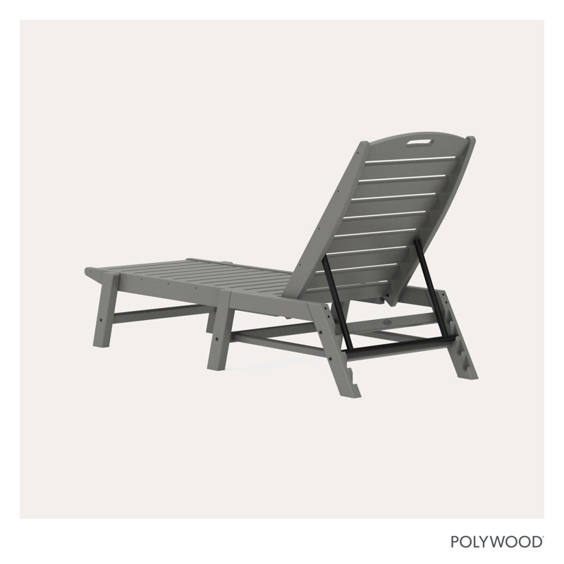 POLYWOOD Nautical Chaise, Slate Gray