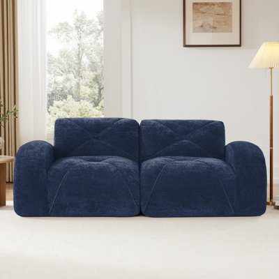 Canapé modulaire rembourré en velours 2 places Aggie