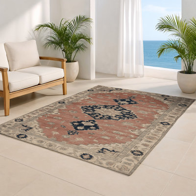 Tapis intérieur et extérieur brun Overdyed
