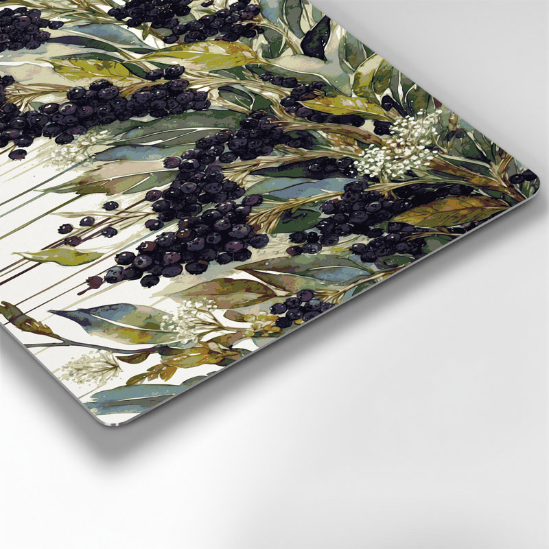 Fruit Elderberry White Metal Wall Art, 11" H x 14" W