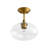 1-Light Clear Glass Semi-Flush Mount