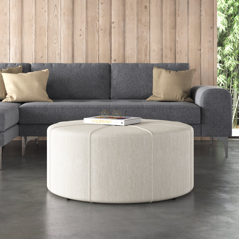Annisa Upholstered Ottoman, Beige 100% Polyester