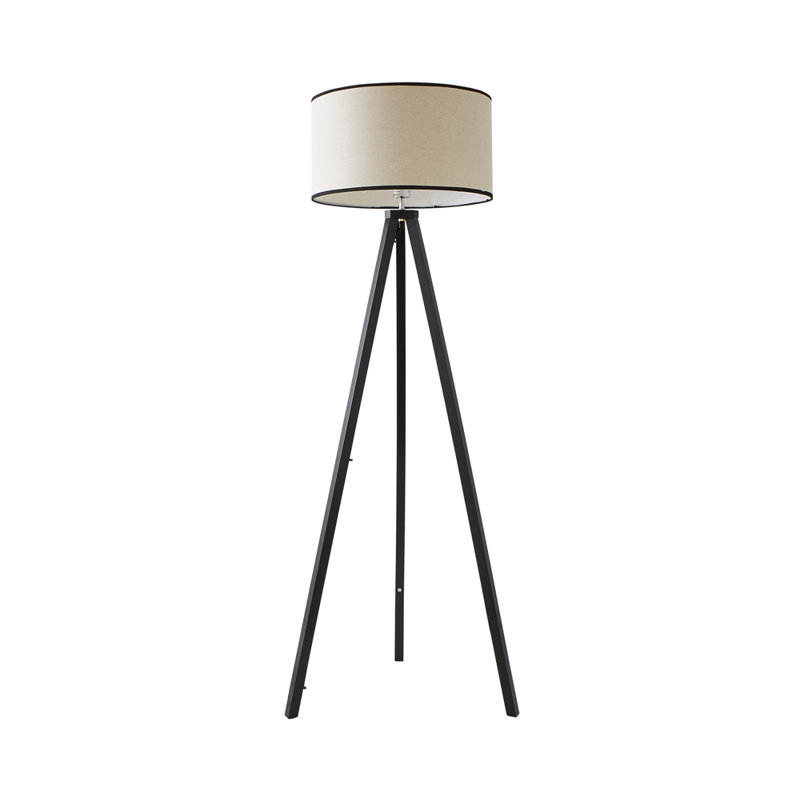 Hannibal 151cm Tripod Floor Lamp, Black, Yes, Natural/Black