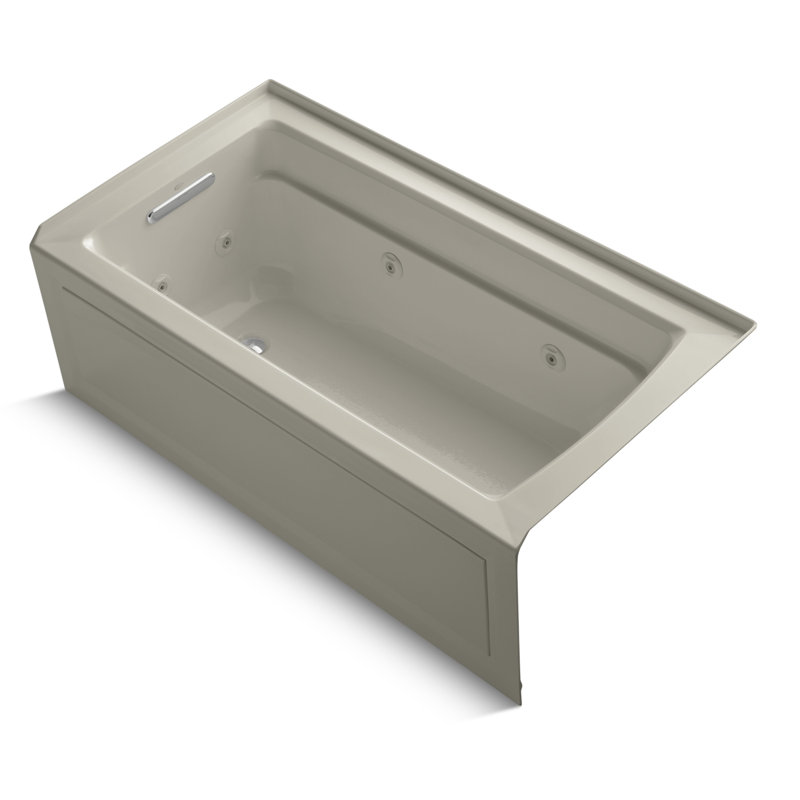 Archer Alcove 60" x 32" Whirpool Bathtub, Sandbar, Left