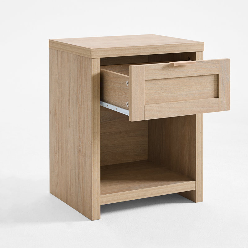Allenside 16.9'' W 1-Drawer Manufactured Wood Nightstand, Light Oak