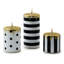 Courtly Illuminated Stripe And Dot Candles Set Of 3