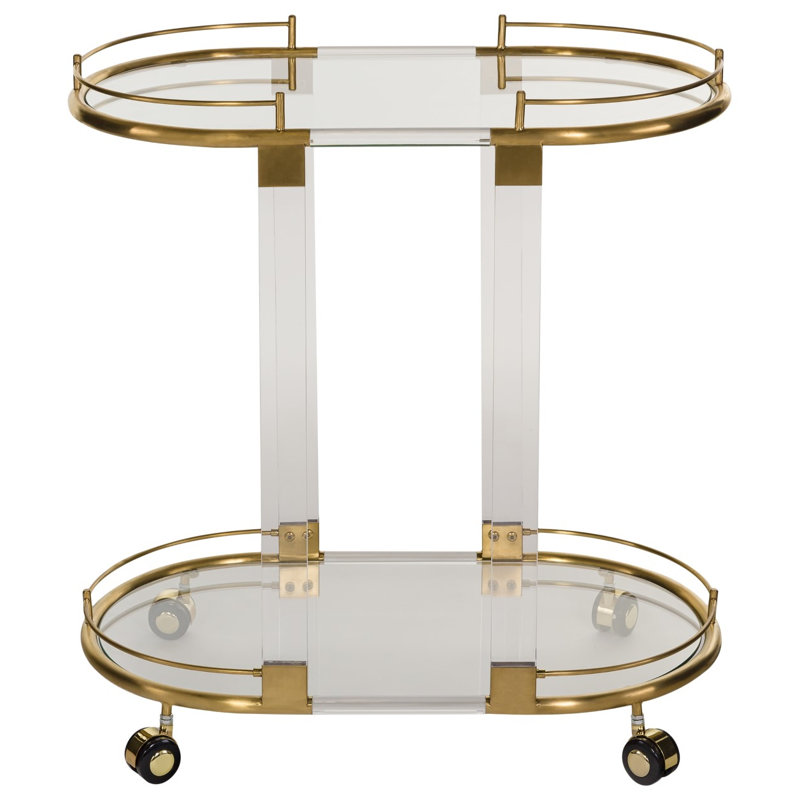 Chariot-bar Gamby, Transparent / laiton
